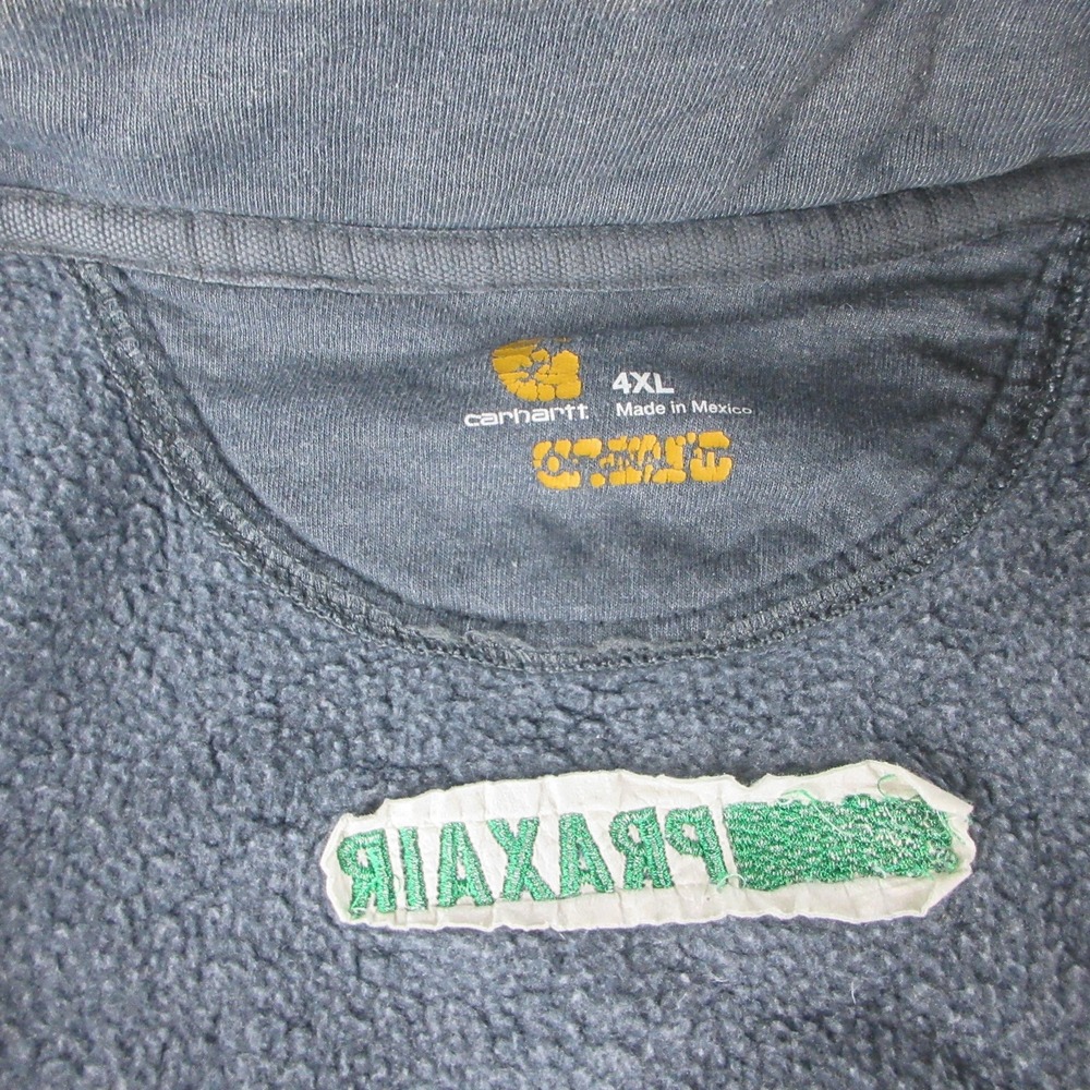 Carhartt Sweatshirt Mens 4XL Gray Full Zip Mock Neck Fleece Workwear 102274 - Picture 5 of 14